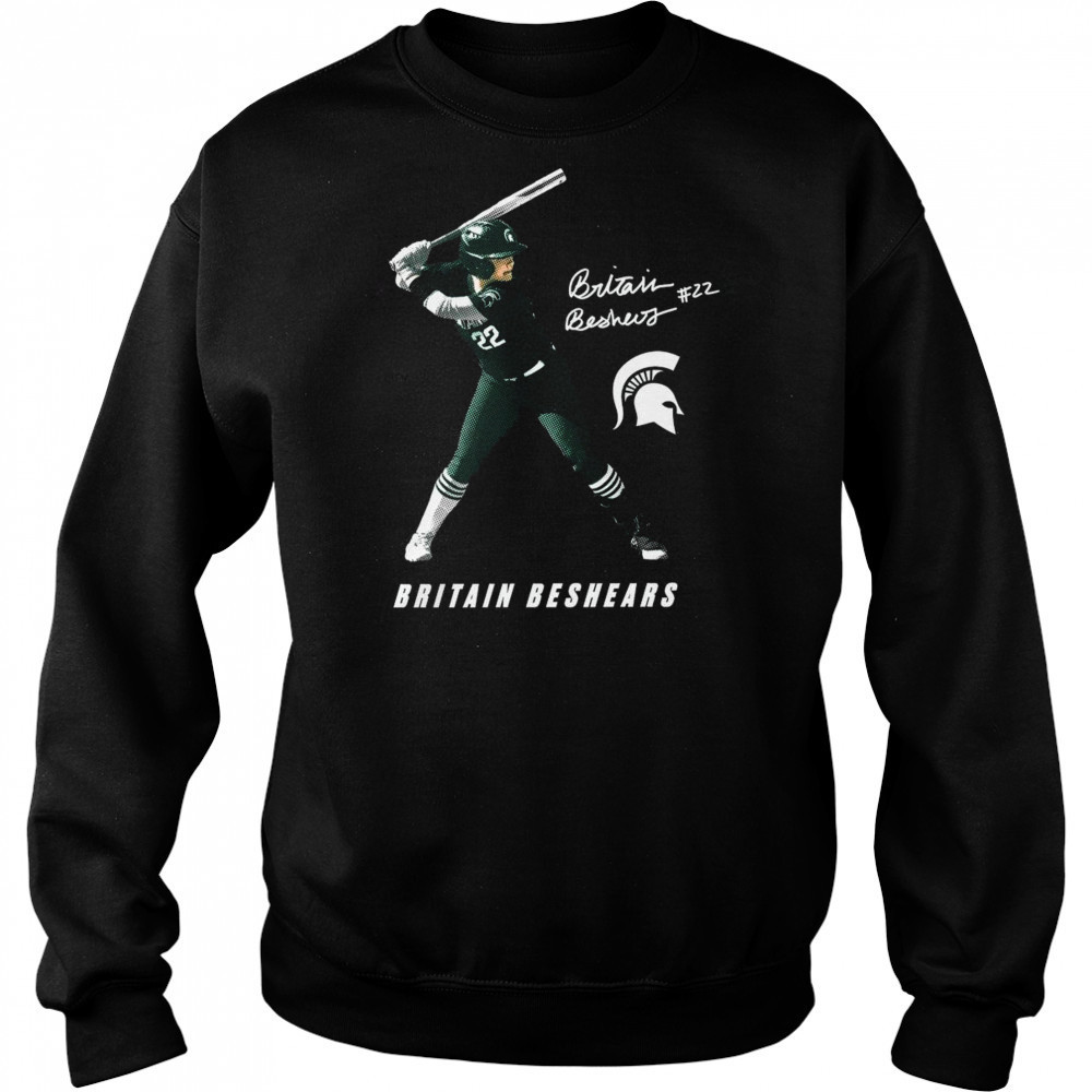 Britain Beshears 22 Michigan State Spartans Softball NCAA Division I 2025 Portrait Signature t-shirt Hoodie