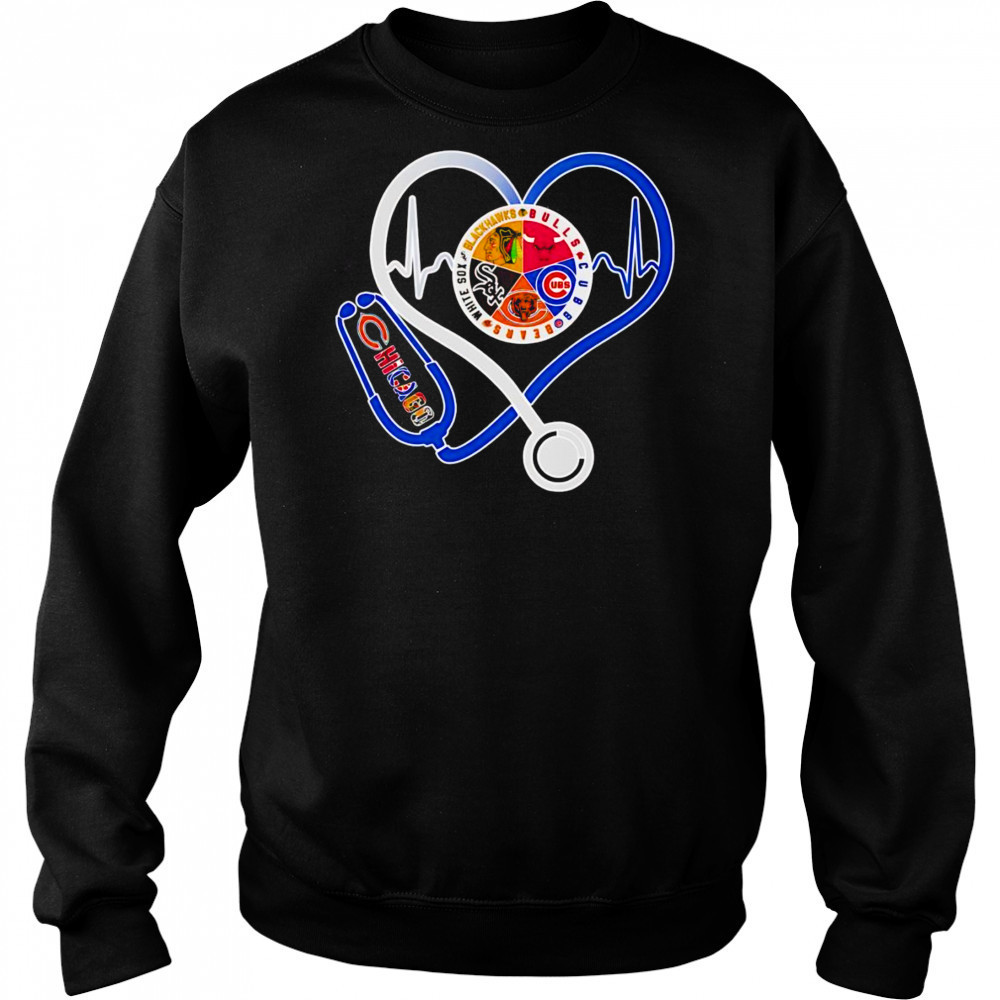 Chicago sports heart stethoscope shirt Hoodie
