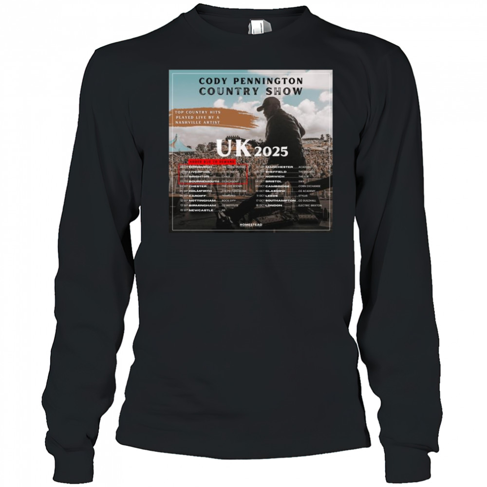 Cody Pennington Country Show UK Tour 2025 Shirt Long Sleeved