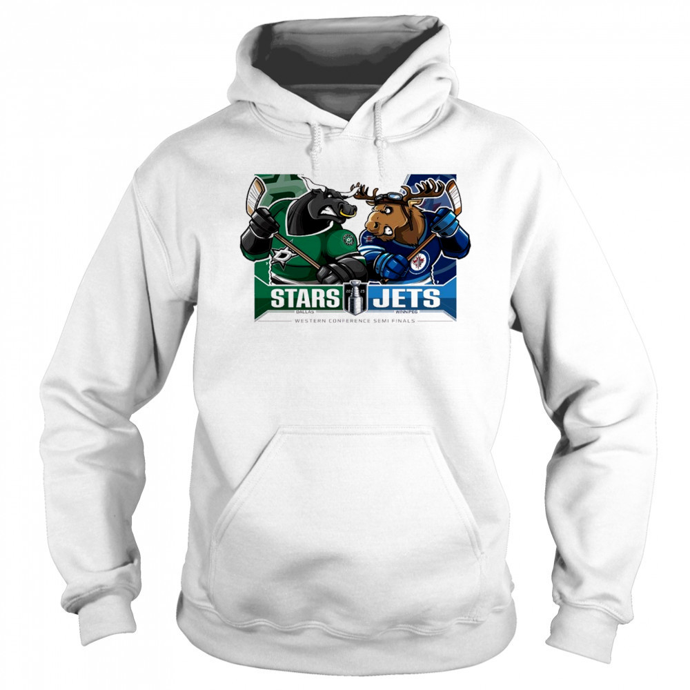 Dallas Stars Vs Winnipeg Jets 2025 2nd Round Matchups Western Conference Semi Finals Mascot t-shirt Sweatshirt