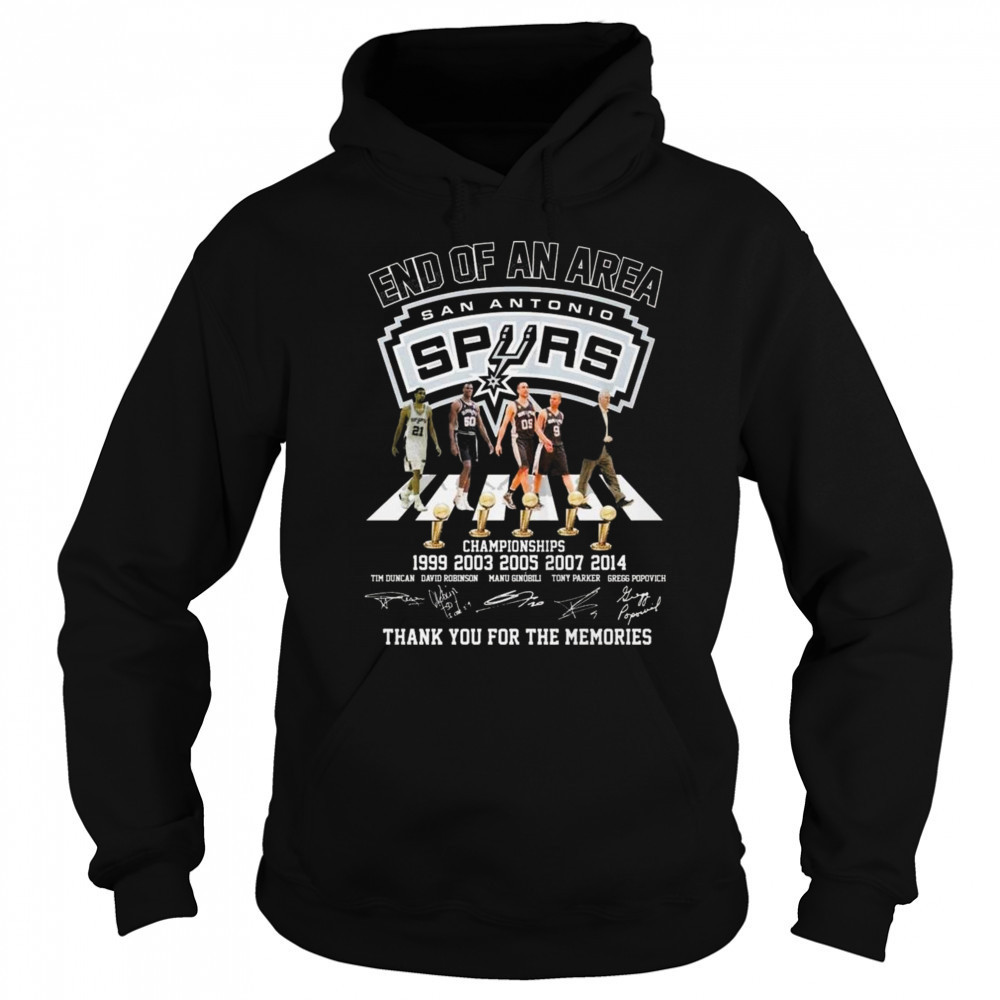 End Of An Area San Antonio Spurs Thank You For The Memories Walking Signature Shirt Sweatshirt