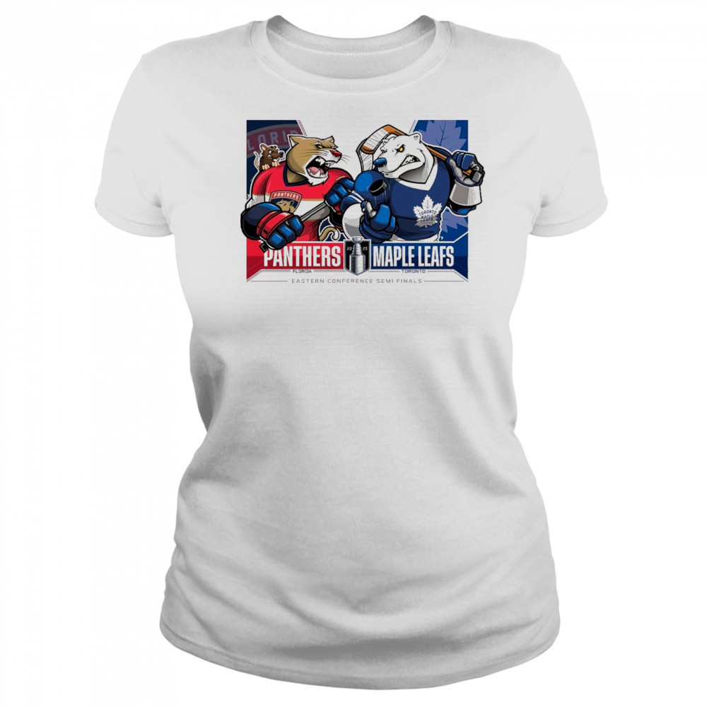 Florida Panthers Vs Toronto Maple Leafs 2025 2nd Round Matchups Eastern Conference Semi Finals Mascot t-shirt Women's T-shirt
