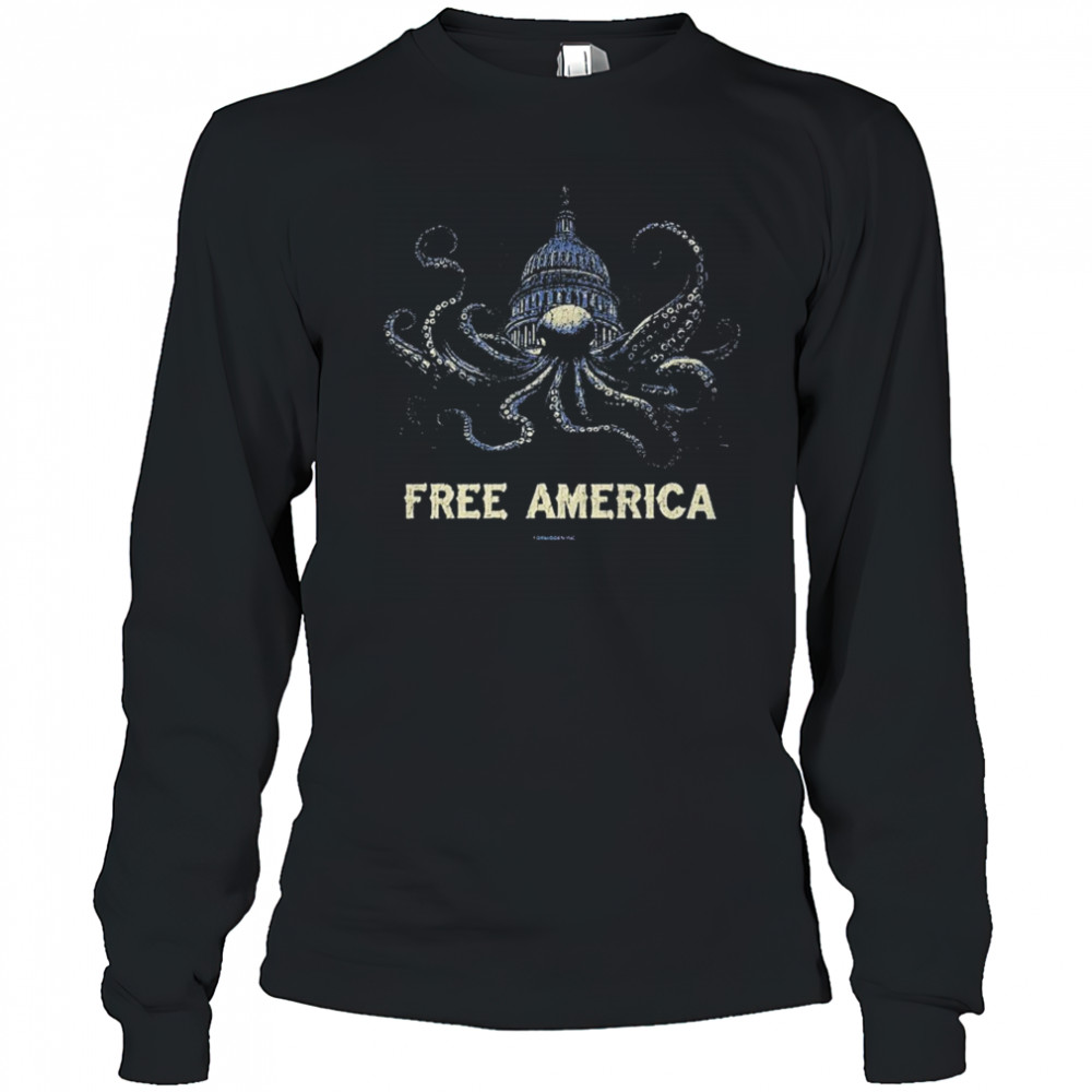 Free America Octopus T-shirt Long Sleeved