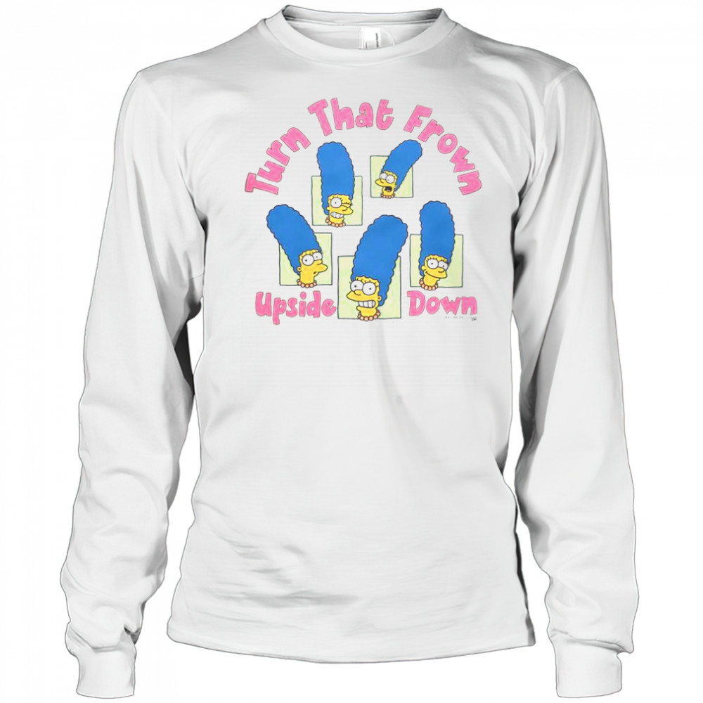 Funny The Simpsons Marge Turn That Frown Upside Down T-Shirt Long Sleeved