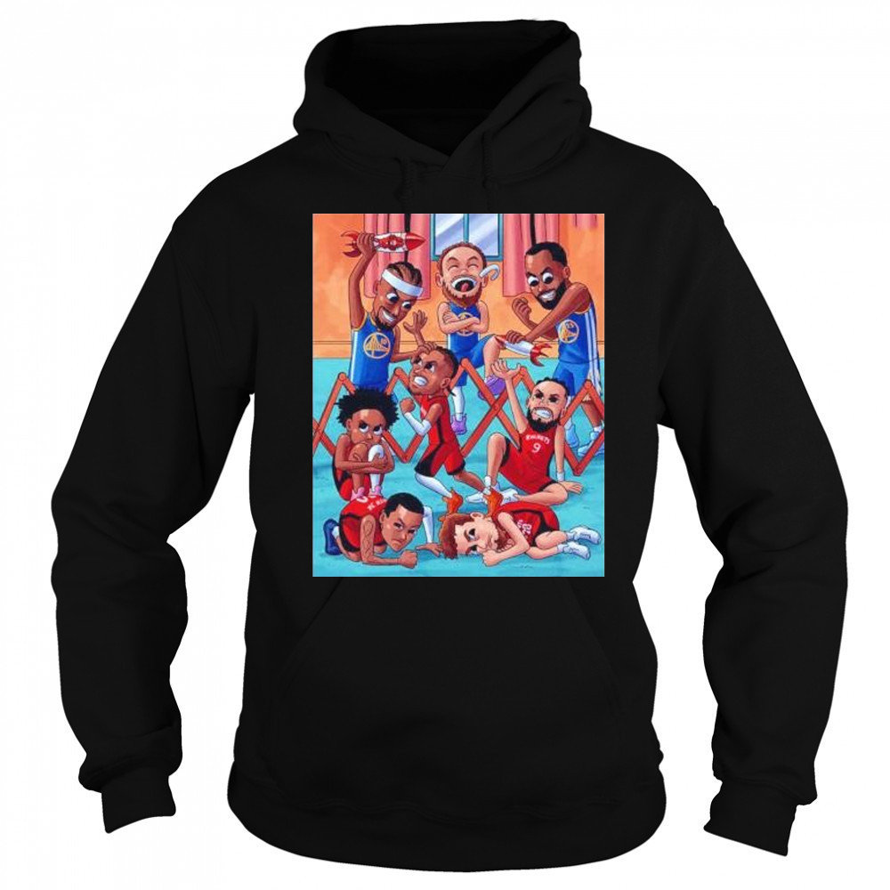 Golden State Warriors victory Houston Rockets 2025 NBA Playoffs cartoon shirt Sweatshirt