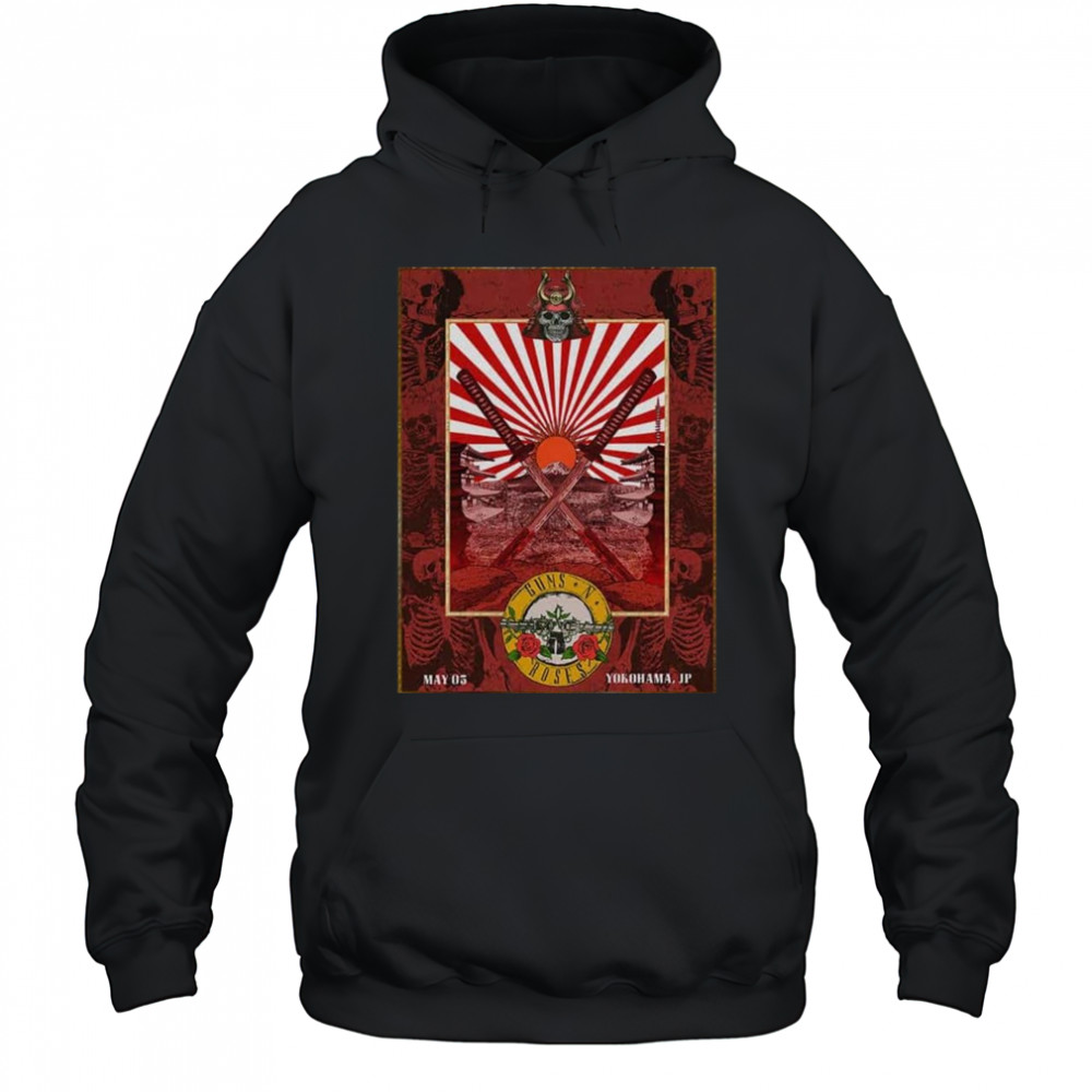 Guns N’ Roses 2025 Tour Event By Ramiro Samurai Artwork Style At Yokohama Japan May 5 Poster t-shirt Hoodie