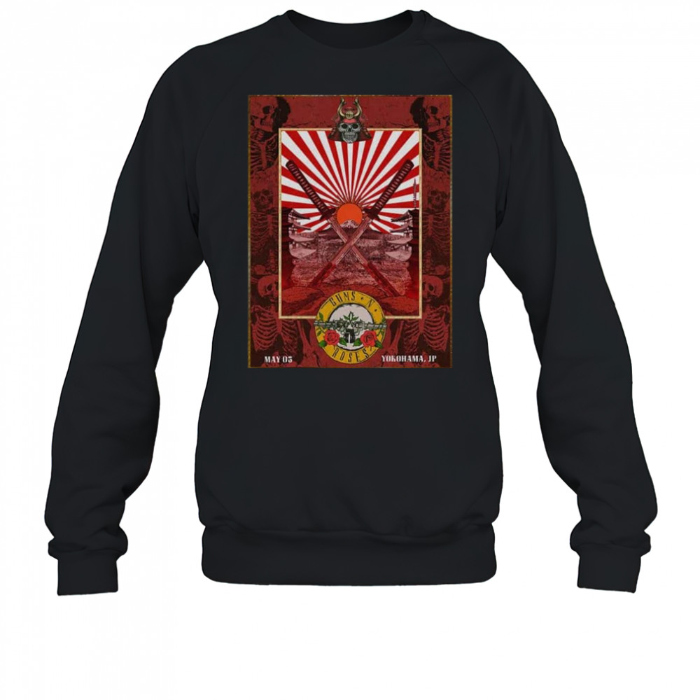 Guns N’ Roses 2025 Tour Event By Ramiro Samurai Artwork Style At Yokohama Japan May 5 Poster t-shirt Sweatshirt