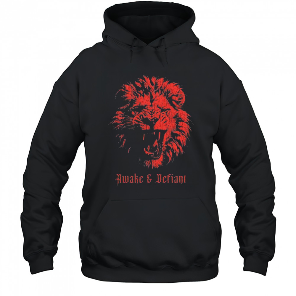 Lion Awake & Defiant T-shirt Hoodie