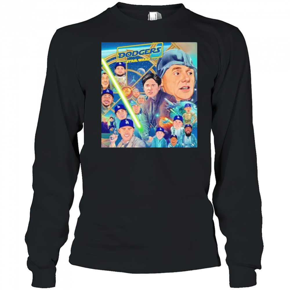 Los Angeles Dodgers Star Wars story may the 4th be with you shirt Long Sleeved