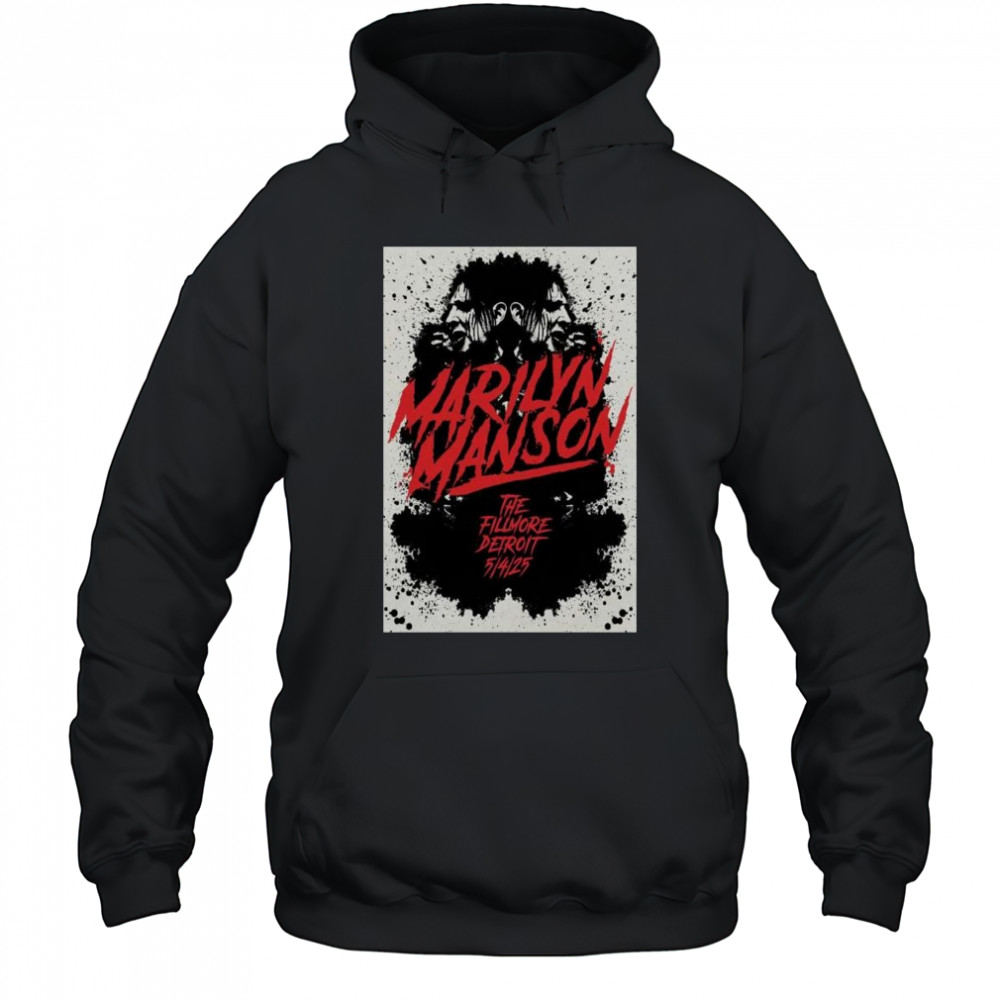 Marilyn Manson Tour May 4 2025 The Fillmore Detroit MI t-shirt Hoodie