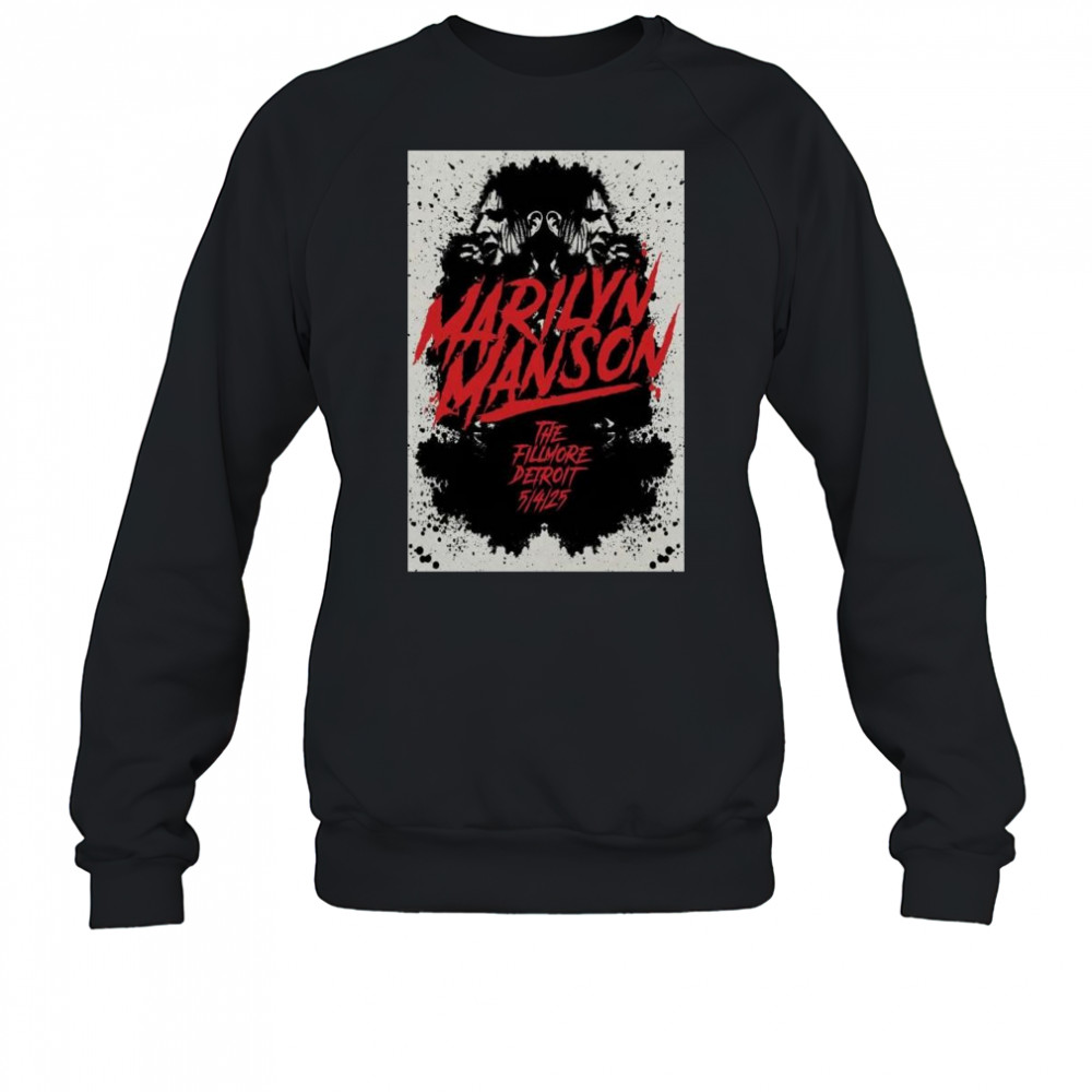 Marilyn Manson Tour May 4 2025 The Fillmore Detroit MI t-shirt Sweatshirt