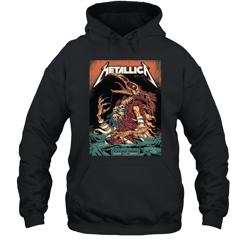 Metallica Blacksburg Virginia May 07 2025 World Tour Poster t-shirt Hoodie