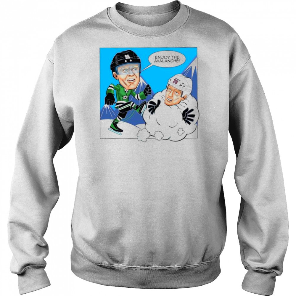 Mikko Rantanen Dallas Stars kick Nathan MacKinnon Colorado Avalanche cartoon shirt Hoodie