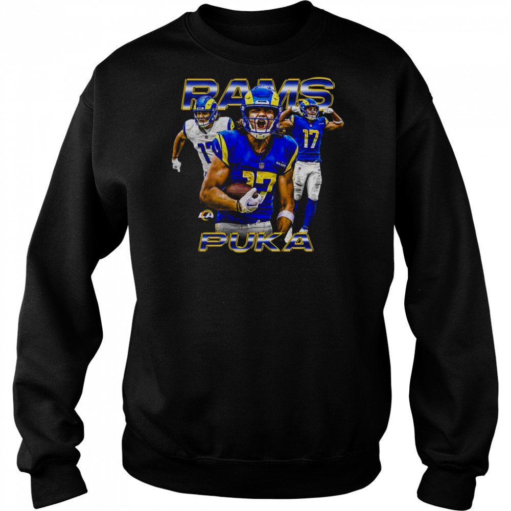 Official Puka Nacua Black Los Angeles Rams Notorious Player T-Shirt Hoodie