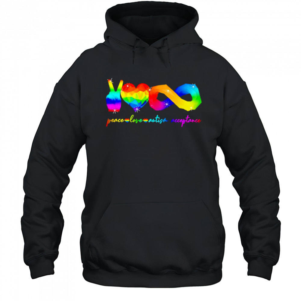 Peace love Autism acceptance shirt Hoodie