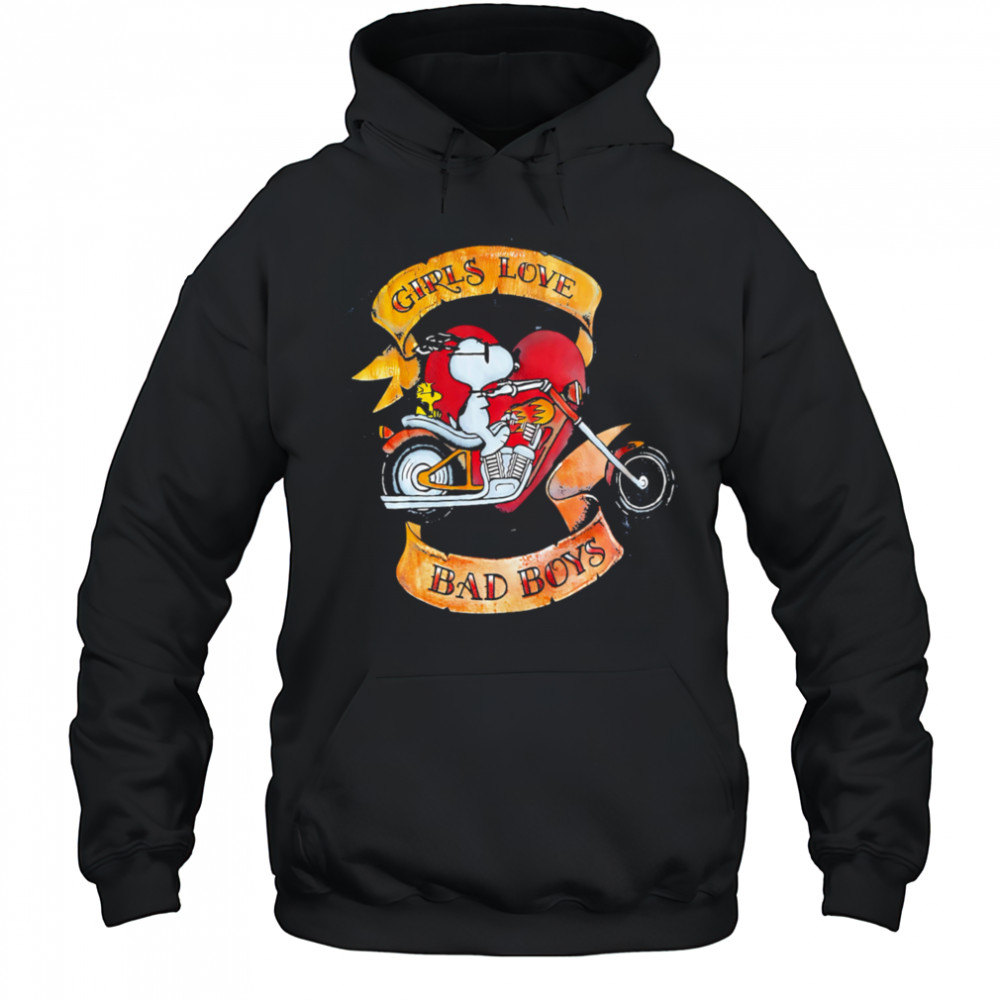 Snoopy girls love bad boys shirt Hoodie