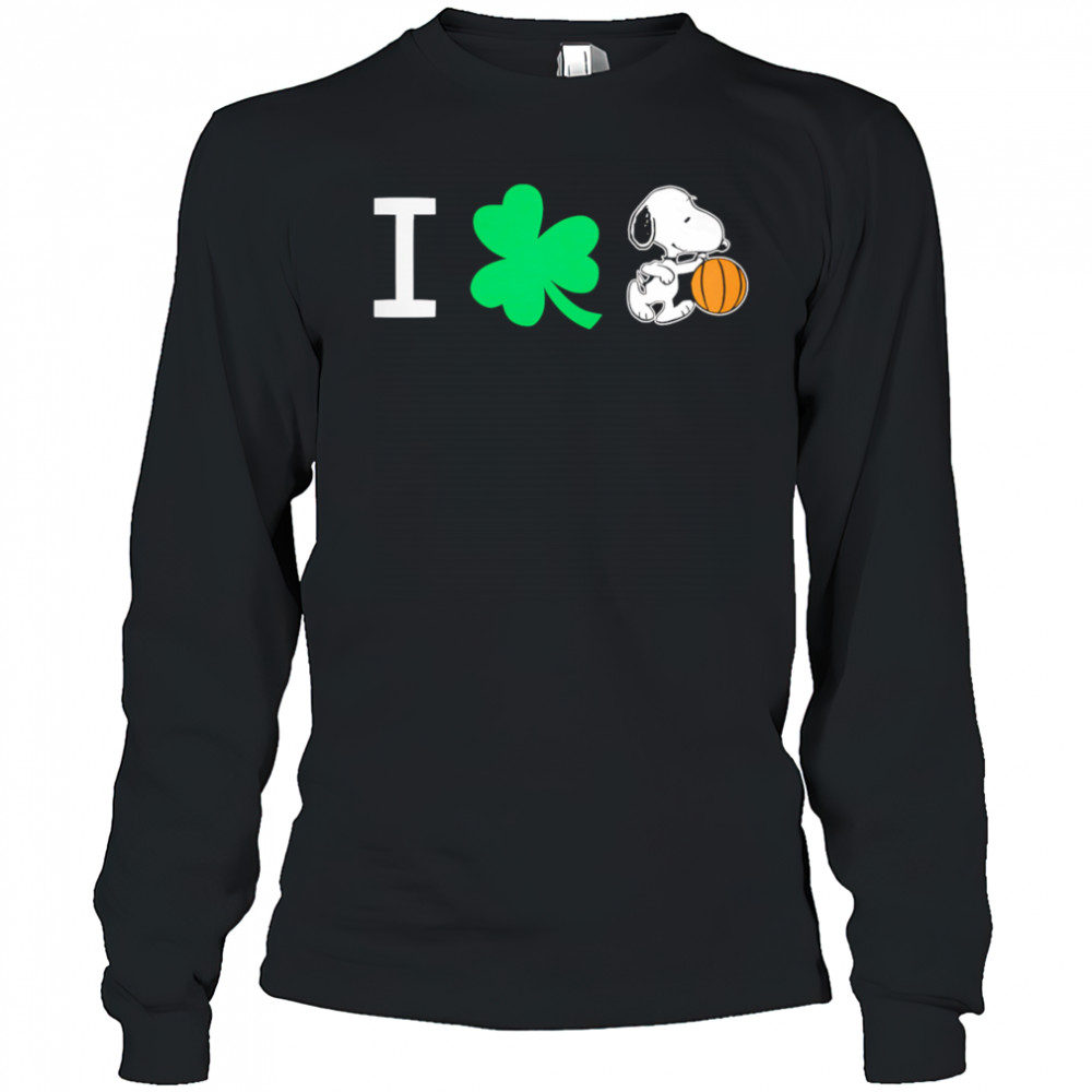 Snoopy St Patricks Day basketball shirt Long Sleeved