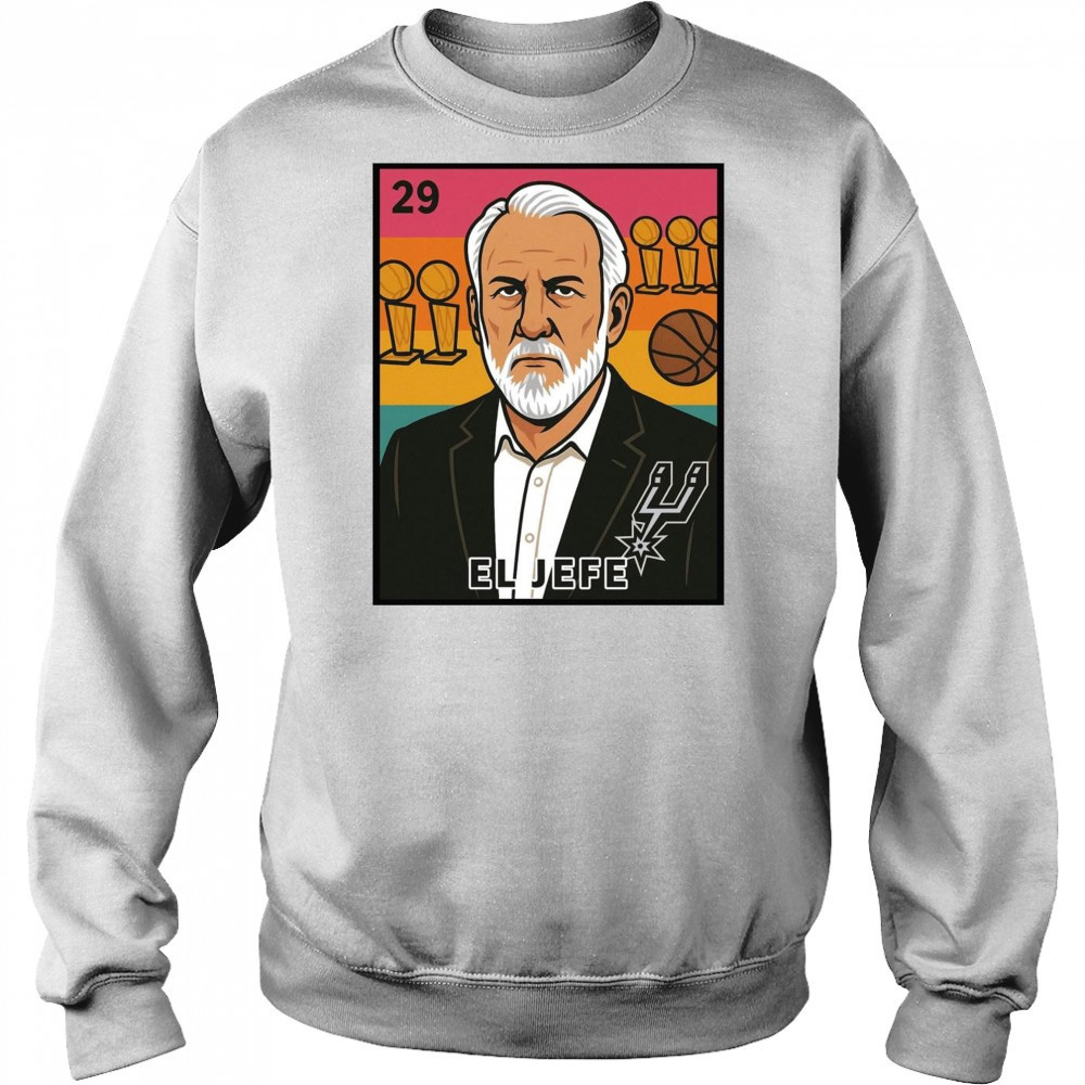 Spurnandez El Jefe Porvida Gregg Popovich San Antonio Spurs Retro Poster t-shirt Hoodie
