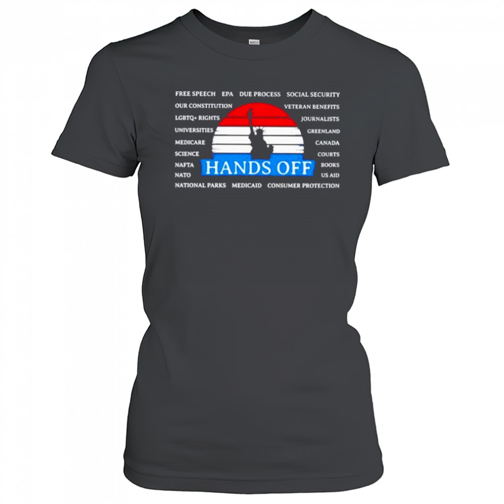 Statue of liberty hands off free speech epa due process social security shirt Women's T-shirt