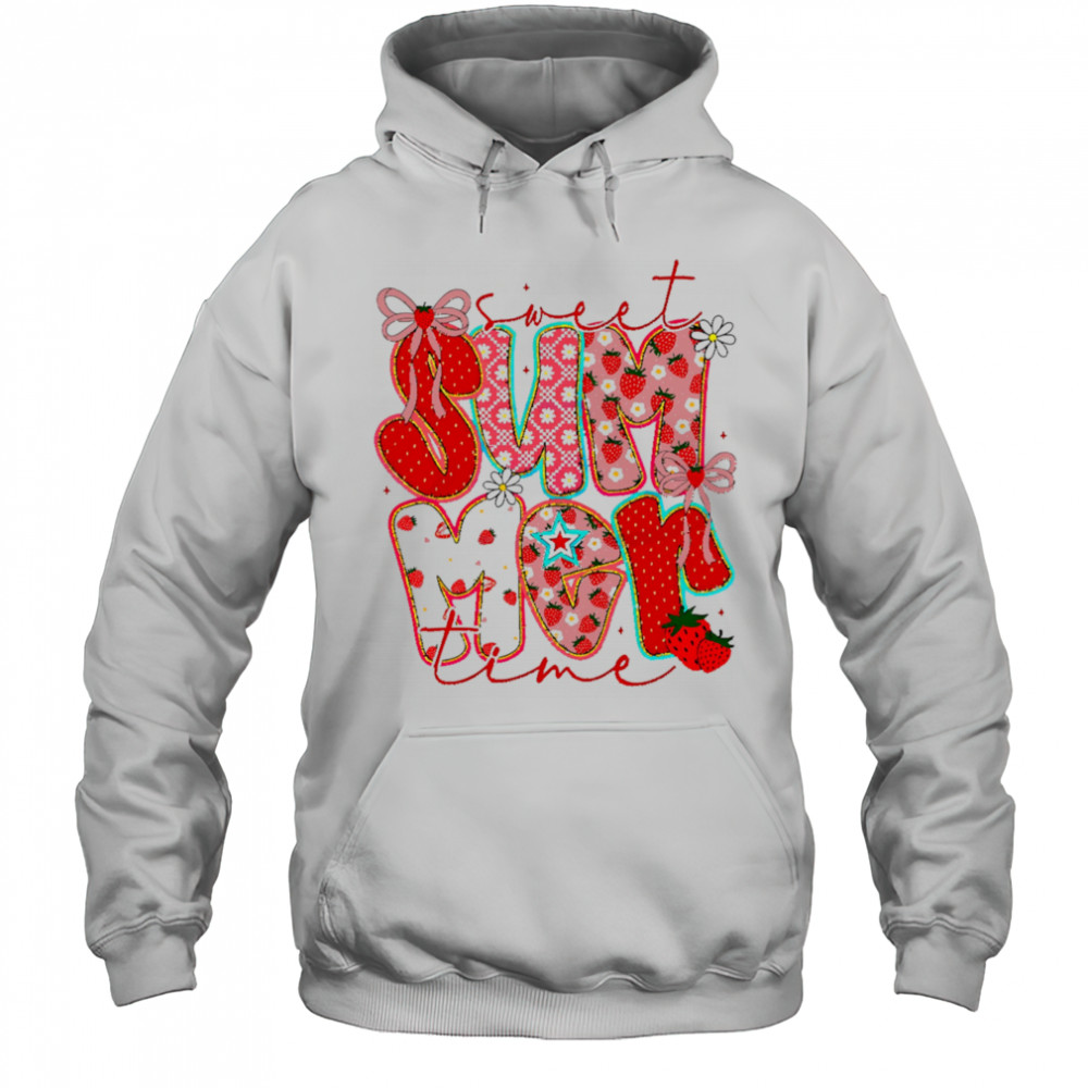 Sweet Summer Time Strawberry Coquette Glitter shirt Hoodie