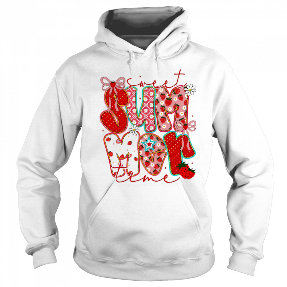 Sweet Summer Time Strawberry Coquette Glitter shirt Sweatshirt