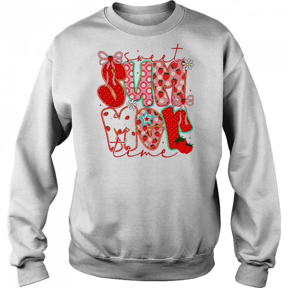 Sweet Summer Time Strawberry Coquette Glitter shirt Hoodie