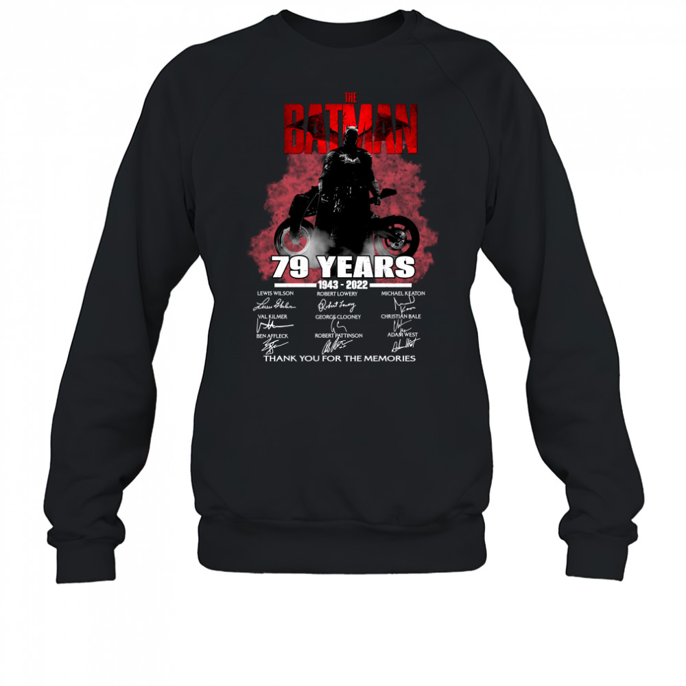 The batman 79 years 1943 2022 thank you for the memories Sweatshirt