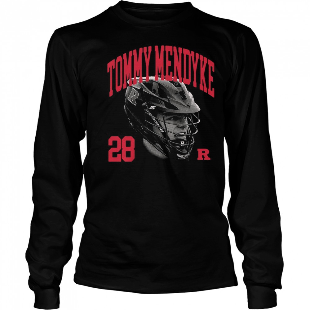Tommy Mendyke 28 Rutgers Scarlet Knights Lacrosse NCAA Division I Portrait t-shirt Long Sleeved