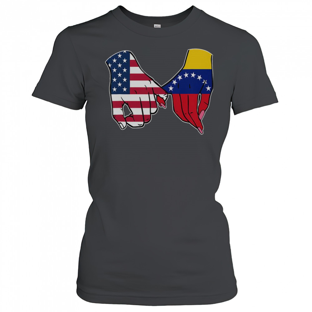 USA And Venezuela Flags Hands Together T-Shirt Women's T-shirt