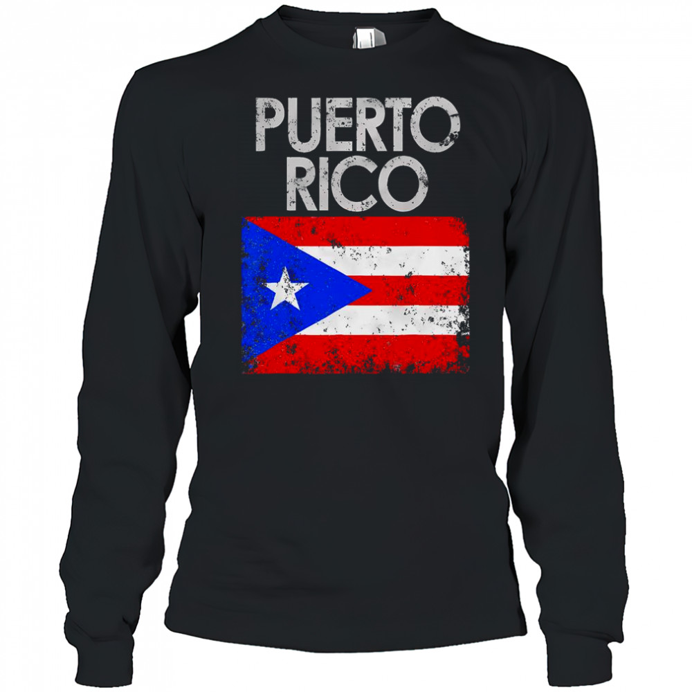 Vintage Puerto Rico Puerto Rican Flag Pride T-Shirt Long Sleeved