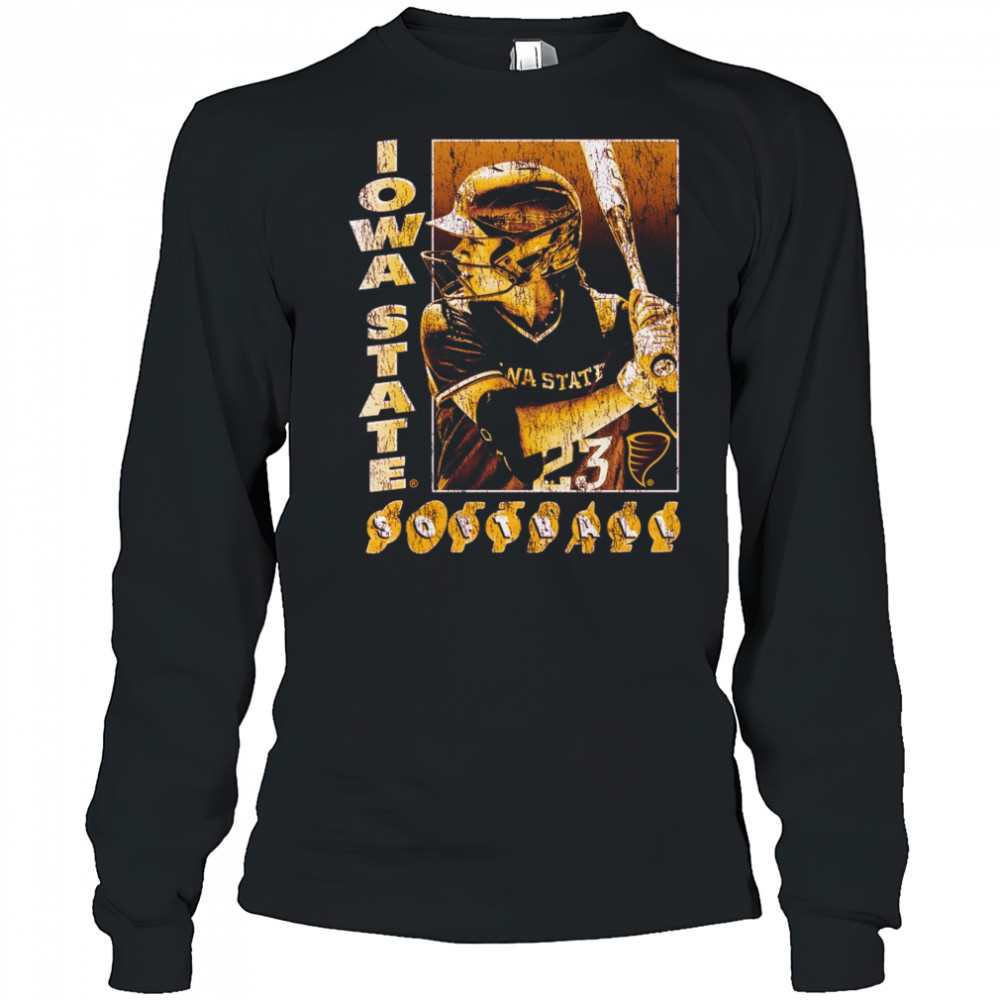 Angelina Allen Iowa State Cyclones Softball NCAA Division I Block Letter Vintage t-shirt Long Sleeved