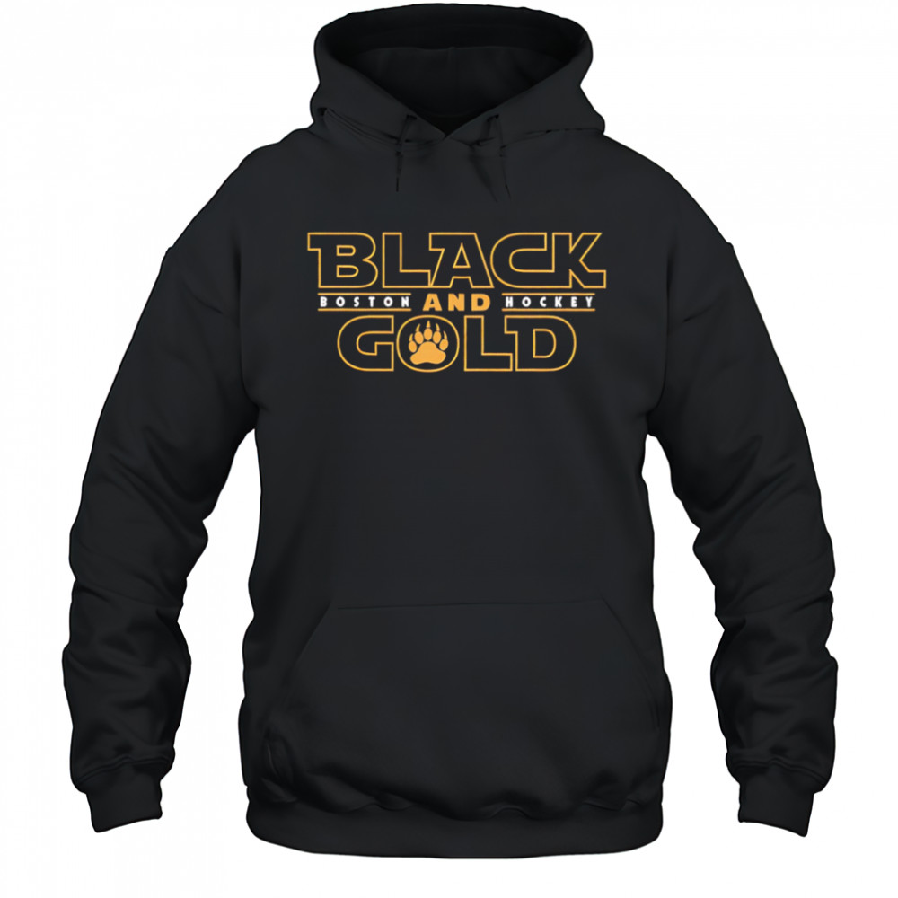 Black Gold Boston And Hockey shirt Hoodie