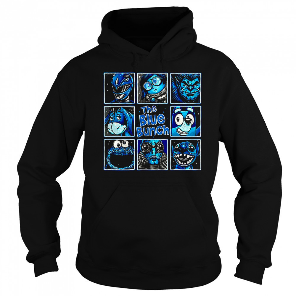 Blue Ranger Sadness Beast Eeyore Bluey Cookie Monster Abe Sapien and Stitch The Blue Bunch shirt Sweatshirt