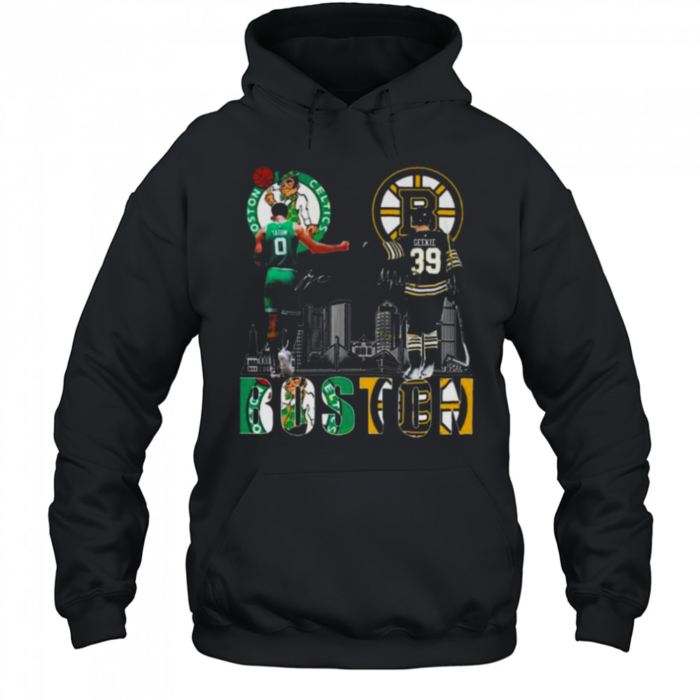 Boston Celtics x Boston Bruins Signatures T Shirt Hoodie