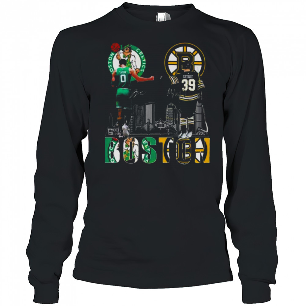 Boston Celtics x Boston Bruins Signatures T Shirt Long Sleeved