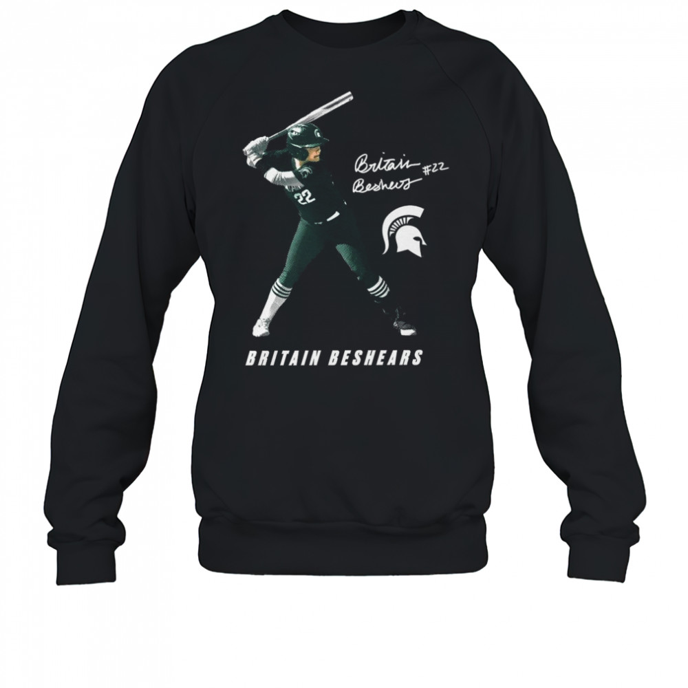 Britain Beshears 22 Michigan State Spartans Softball NCAA Division I 2025 Portrait Signature t-shirt Sweatshirt