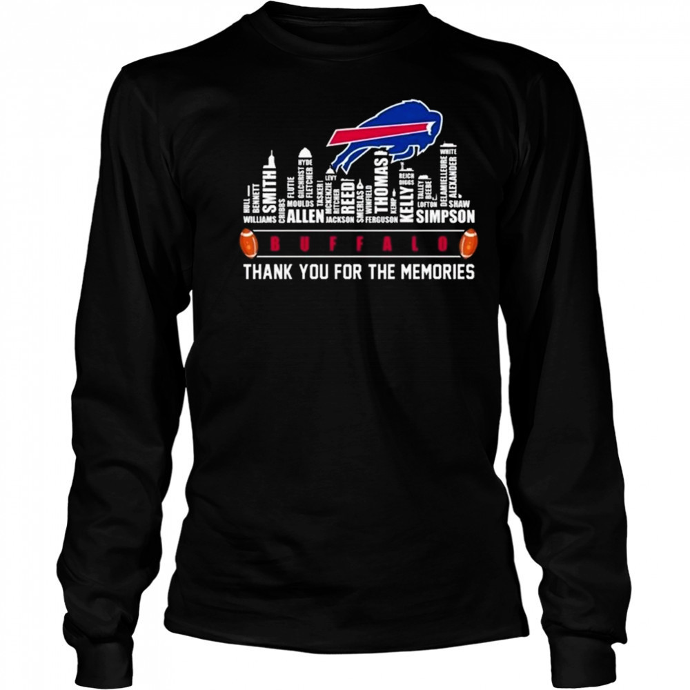 Buffalo Bills Thank You For The Memories Skyline Names 2025 Shirt Long Sleeved
