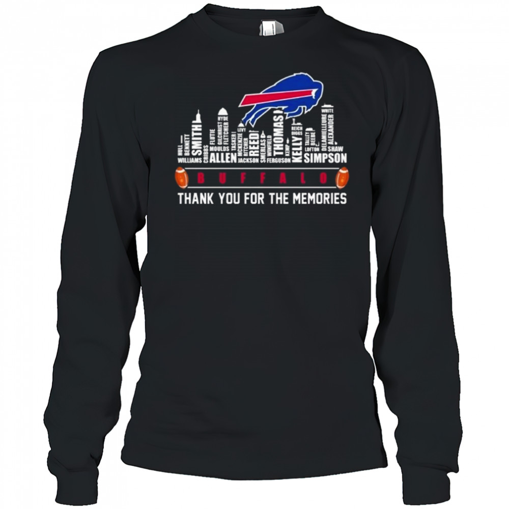 Buffalo Bills Thank You For The Memories Skyline Names 2025 Shirt Long Sleeved