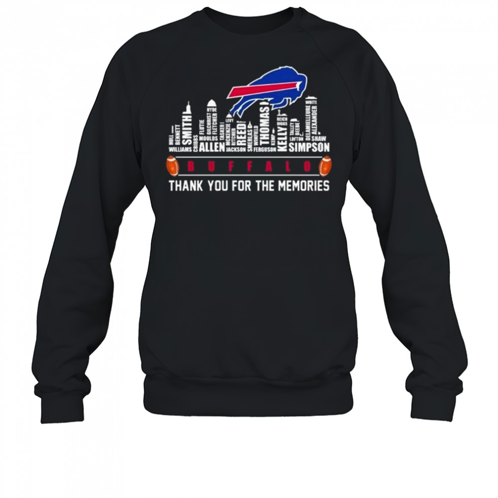 Buffalo Bills Thank You For The Memories Skyline Names 2025 Shirt Sweatshirt