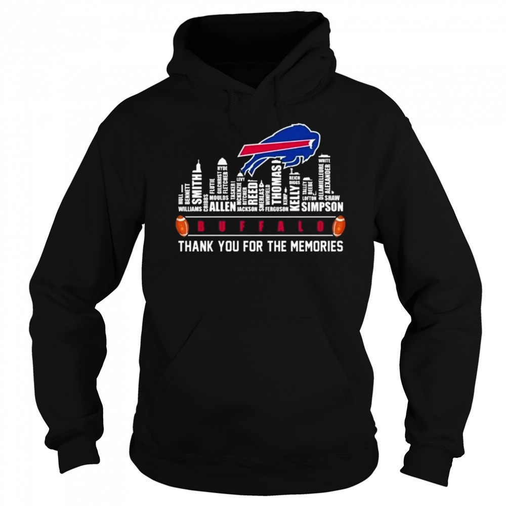 Buffalo Bills Thank You For The Memories Skyline Names 2025 Shirt Sweatshirt