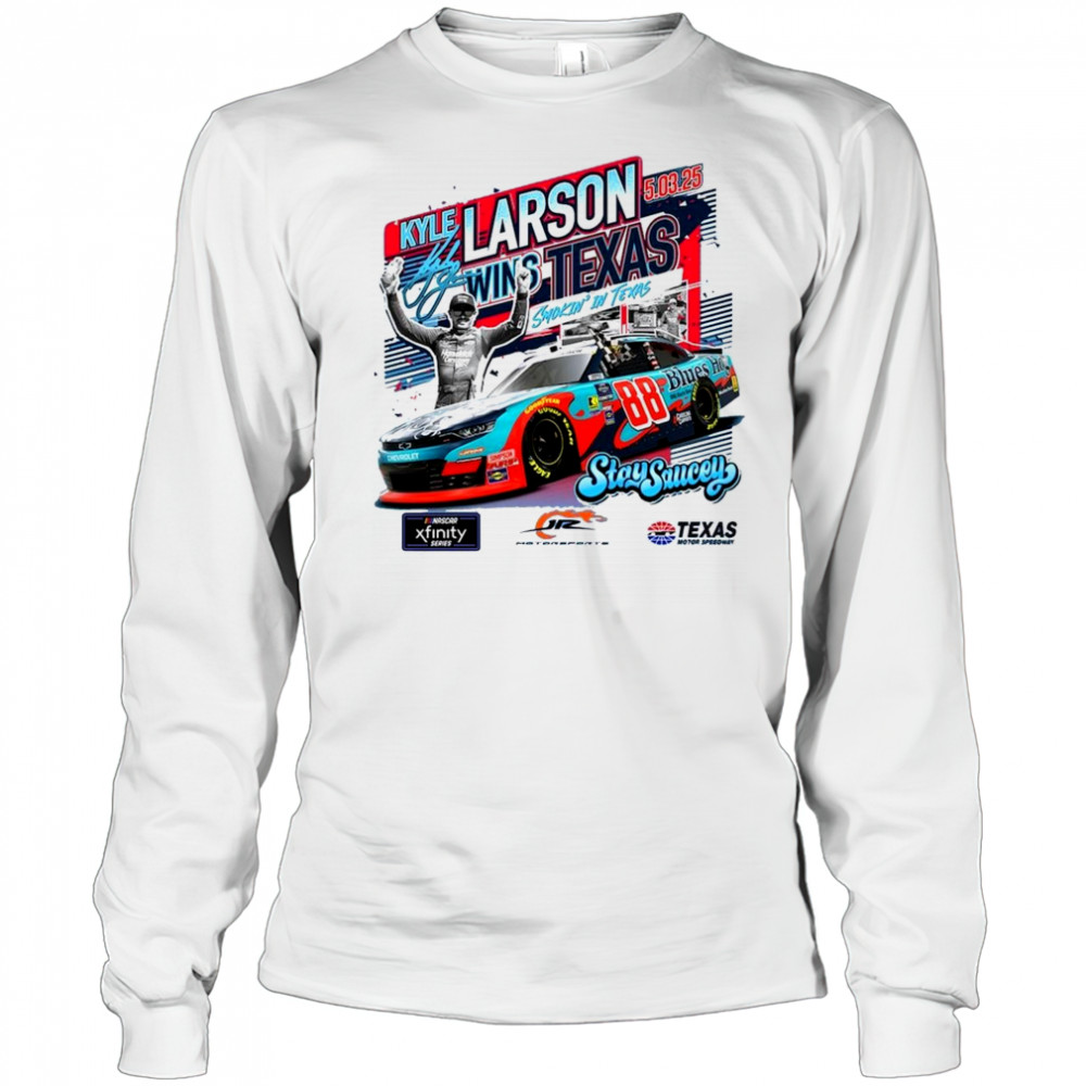 Checkered Flag Sports Kyle Larson 2025 Xfinity Series Andy’s Frozen Custard 300 Race Winner Texas Signature 2025 t-shirt Long Sleeved