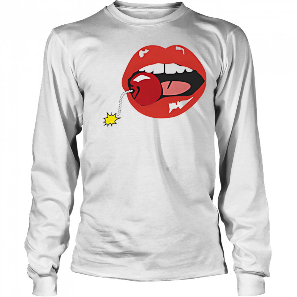 Cherry lips mouth shirt Long Sleeved