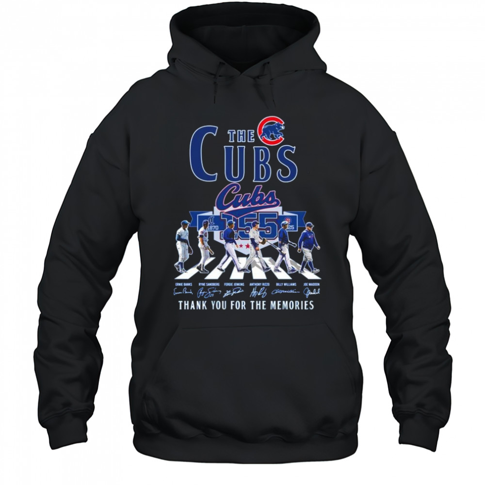 Chicago Cubs 155th Anniversary 1870 2025 Thank You For The Memories Signatures Walking Shirt Hoodie
