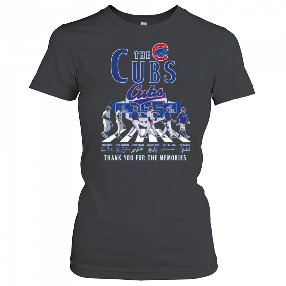 Chicago Cubs 155th Anniversary 1870 2025 Thank You For The Memories Signatures Walking Shirt Women's T-shirt