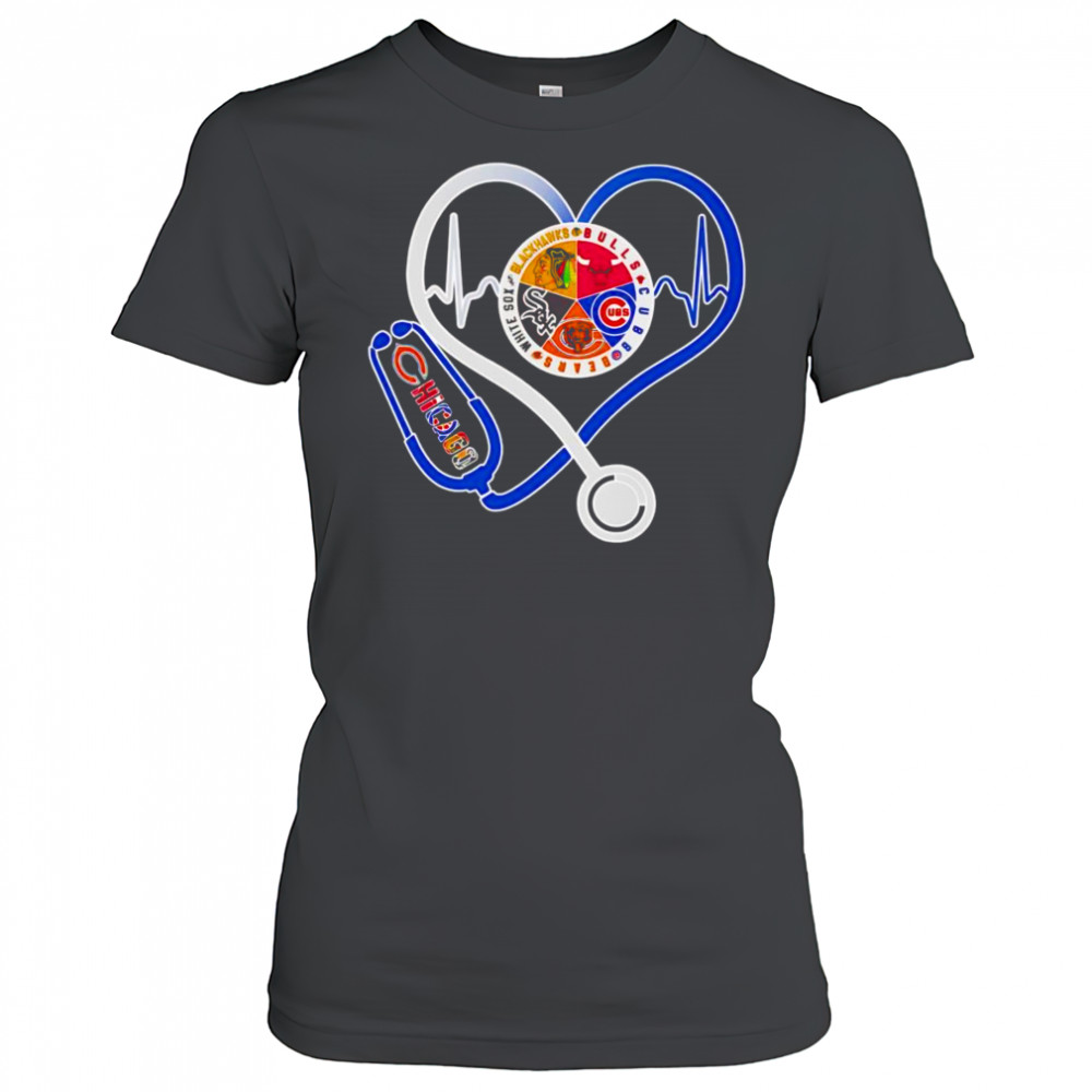 Chicago sports heart stethoscope shirt Women's T-shirt