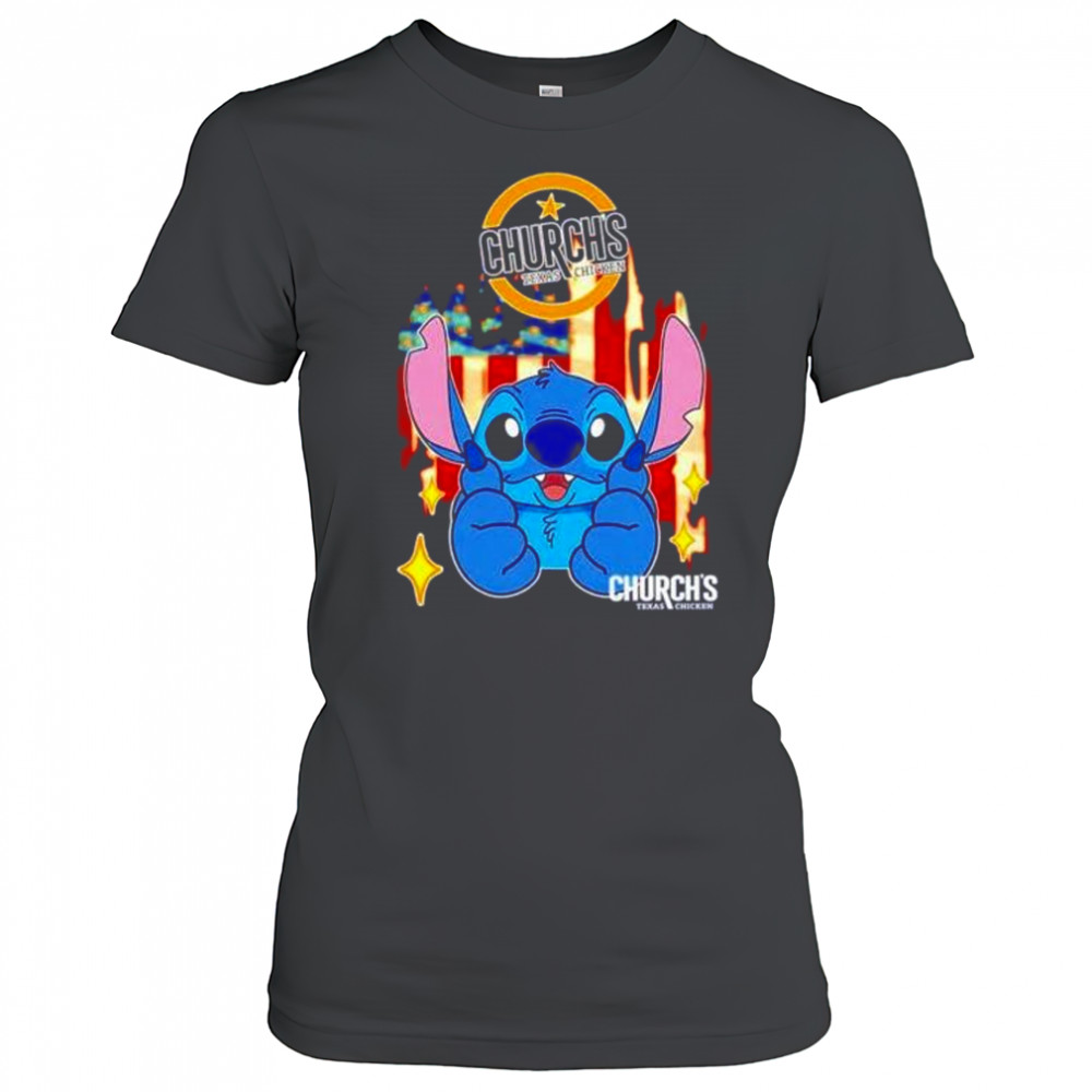 Church’s Texas Chicken Stitch US flag 4th of July shirt Women's T-shirt