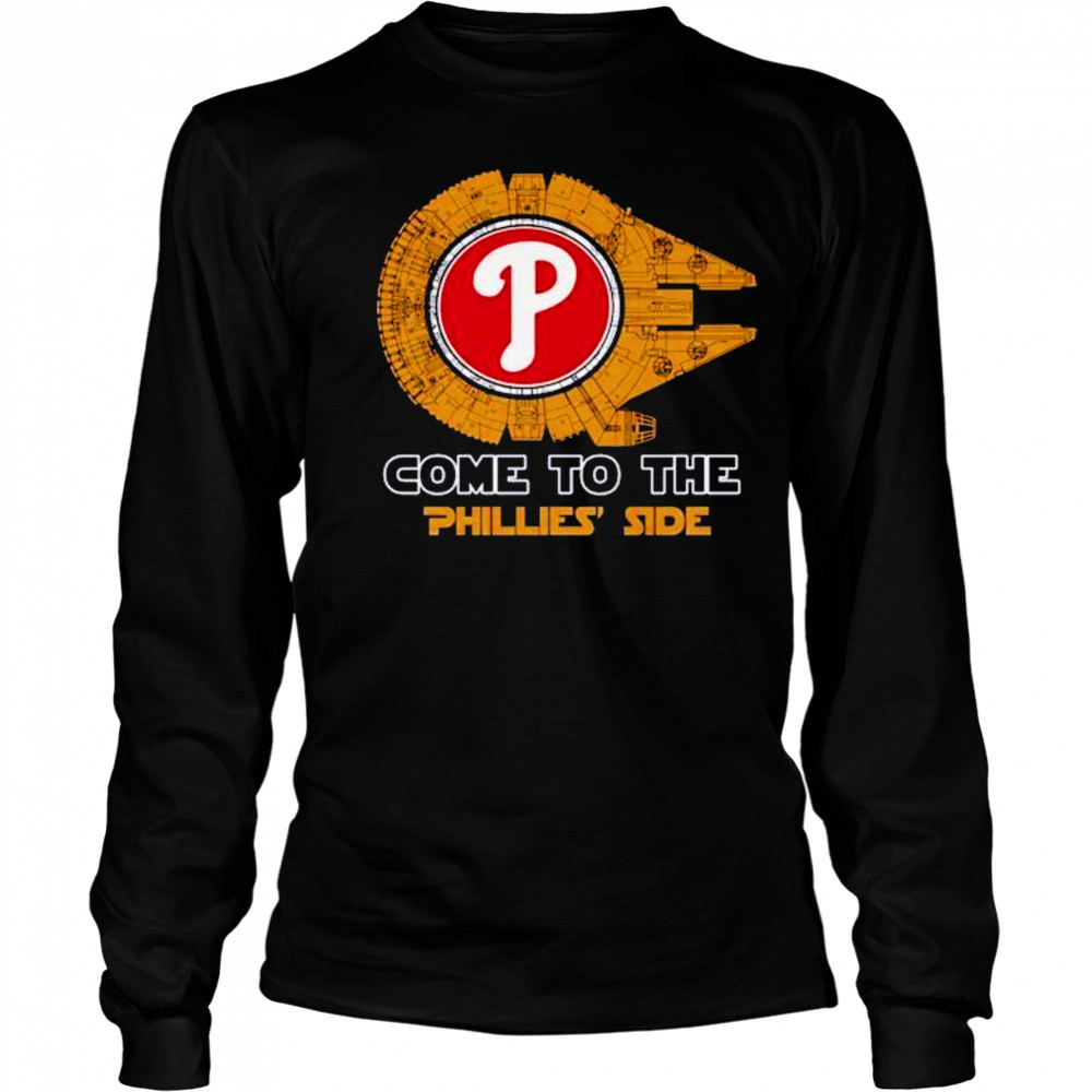 Come to the Philadelphia Phillies sde Star Wars Millennium Falcon shirt Long Sleeved