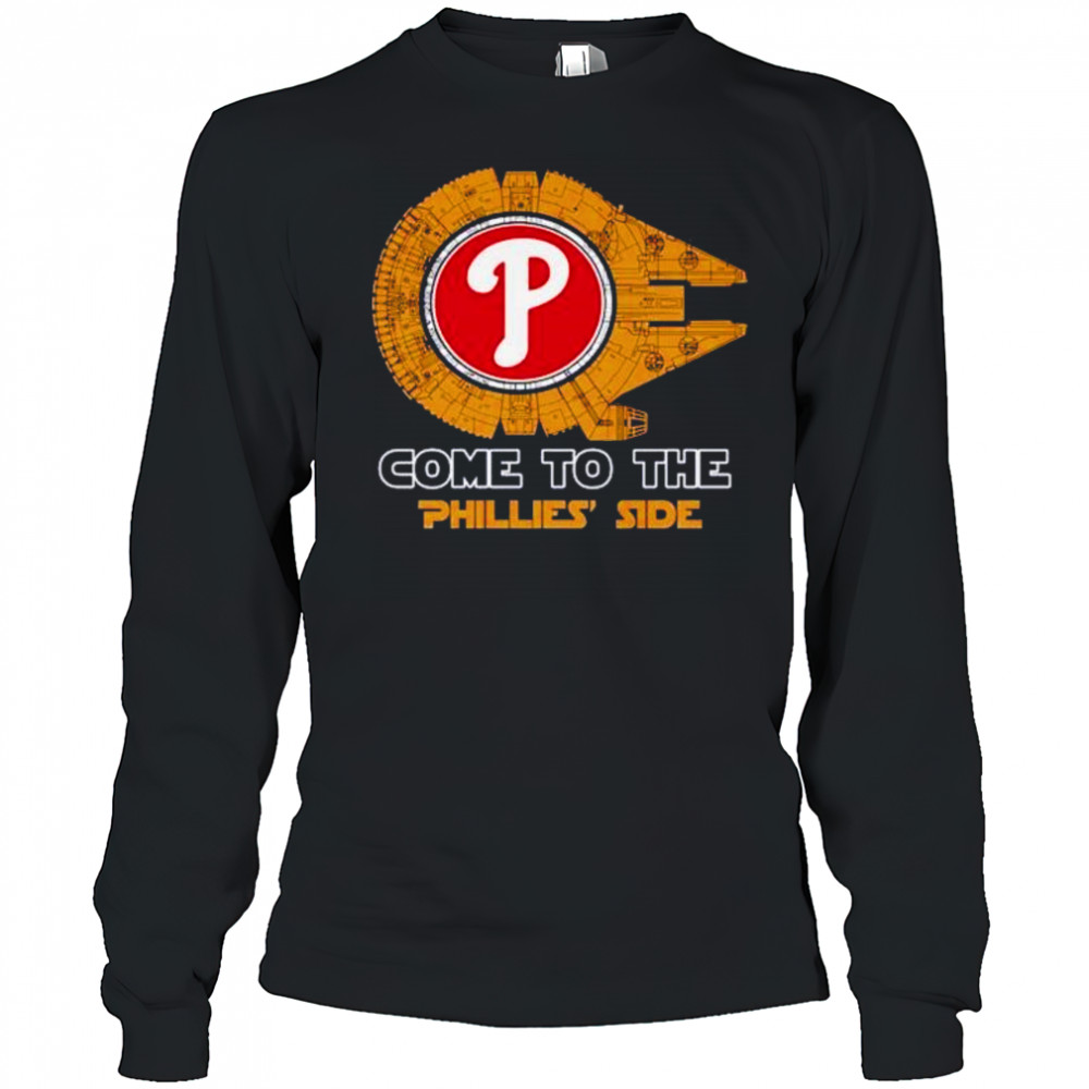 Come to the Philadelphia Phillies sde Star Wars Millennium Falcon shirt Long Sleeved