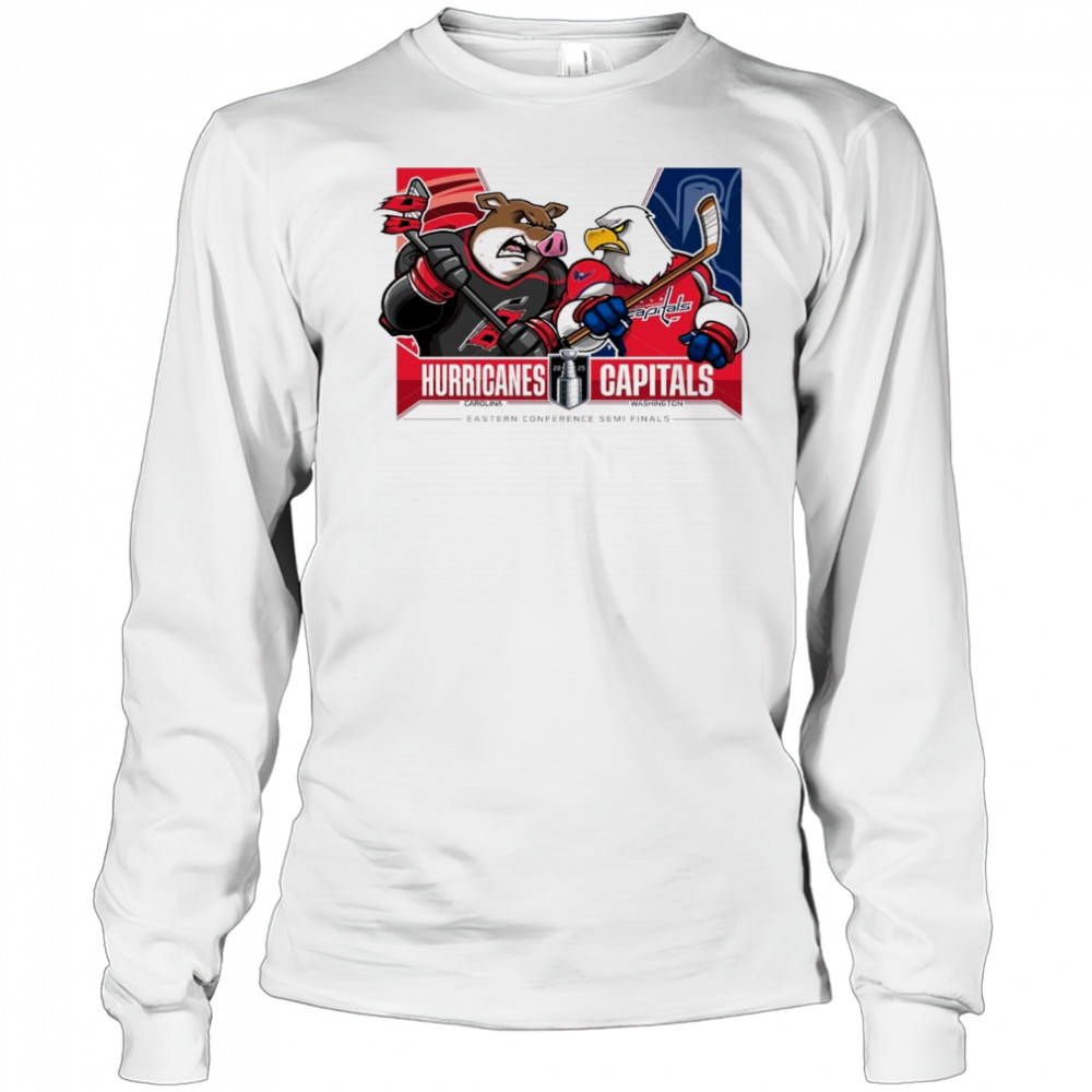 Dallas Stars Vs Carolina Hurricanes 2025 2nd Round Matchups Eastern Conference Semi Finals Mascot t-shirt Long Sleeved