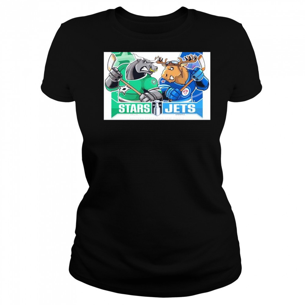 Dallas Stars vs Winnipeg Jets 2025 Stanley cup mascot shirt Women's T-shirt